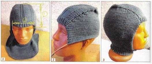 Вязаная шапка-шлем для девочки спицами: схемы