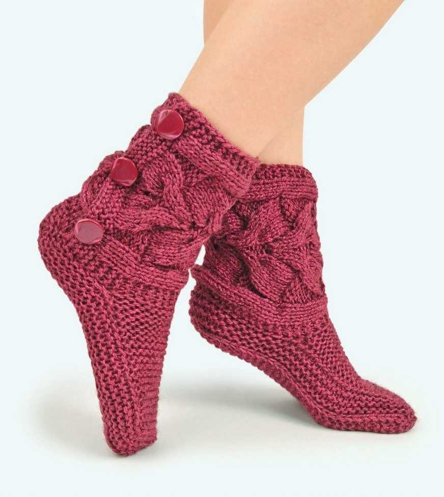 Предлагаю связать уютные носки-тапочки для любимого мужчины за один вечер, легко и просто