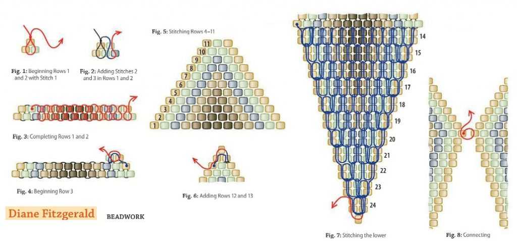 Из бисера схема плетения ромба